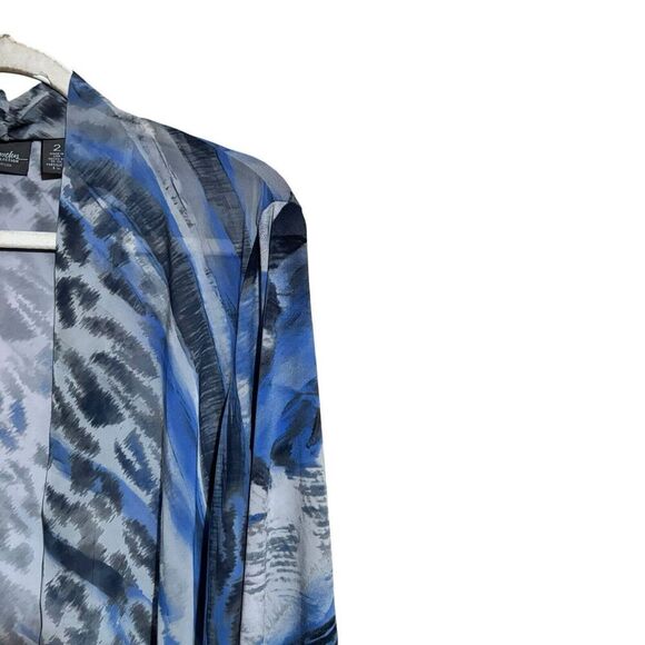 Chicos Travelers Cardigan Womens Large Multicolor Mixed Artsy Print Open Sweater - Picture 3 of 9